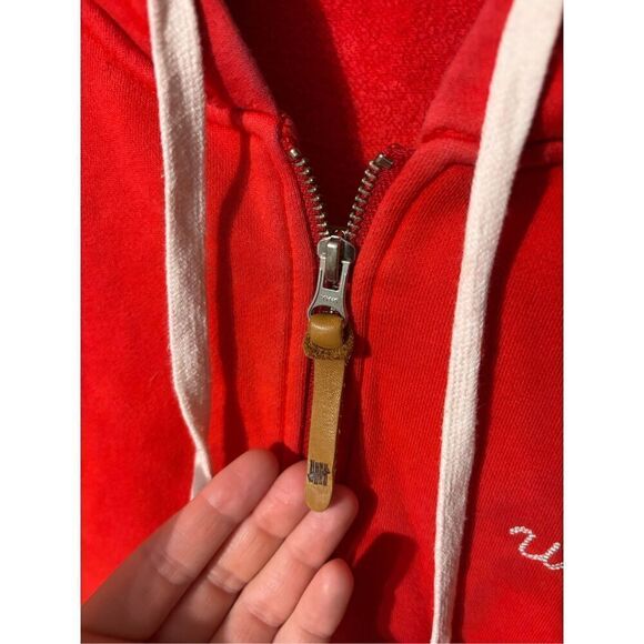 Undefeated Red Mens Hype Streetwear Zip Up Jacket Hoodie Sz Small - Picture 5 of 9